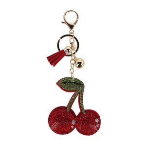CTM Women's Glittering Favorite Cherries Bag Charm